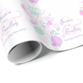 モダン紙吹雪フラワー花びらカスタムウェディングラップ ラッピングペーパー (ロールコーナー)