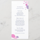 モダン紙吹雪花びらピンクブルー4コースメニュー メニュー (裏面)