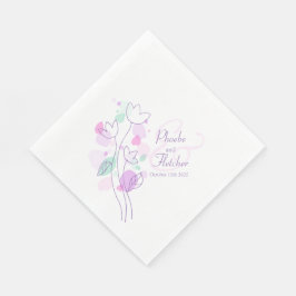 モダン紙吹雪花結婚名日 スタンダードランチョンナプキン