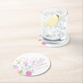 モダン紙吹雪花結婚名日 ラウンドペーパーコースター (インサイチュ)