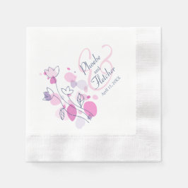 モダン紙吹雪花結婚名日 縁ありランチョンナプキン