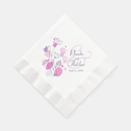 モダン紙吹雪花結婚名日 縁ありランチョンナプキン