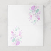 モダン紙吹雪花結婚紫座席表 プレイスカード (外部開封)