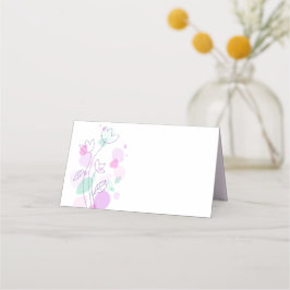 モダン紙吹雪花結婚紫座席表 プレイスカード
