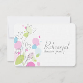 モダン紙吹雪花花びらリハーサル招待状 招待状