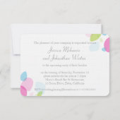 モダン紙吹雪花花びらリハーサル招待状 招待状 (裏面)