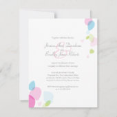 モダン紙吹雪花花びら結婚カラフル 招待状 (裏面)