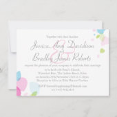 モダン紙吹雪花花びら結婚式 招待状 (裏面)