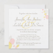 モダン紙吹雪花花花弁式結婚式の招待 招待状 (裏面)