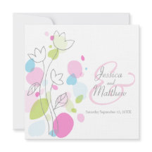 モダン紙吹雪花花花弁式結婚式の招待