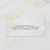 モダン紙吹雪金ゴールド水玉模様紙テクスチャ 名刺 (裏面)