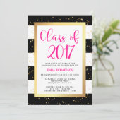 モダン紙吹雪 | 2017年度卒業パーティーのクラス 招待状 (スタンド正面)