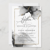 モダン素晴らしカスタム炭の水色 招待状 (正面)