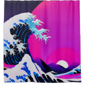 モダン素晴らし波 シャワーカーテン (正面)