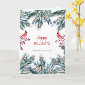 モダン素朴なハッピーホリデー企業のロゴ カード (黄色い花)