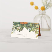 モダン素朴な柑橘系のオ結婚レンジ プレイスカード (裏面)