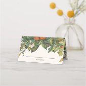 モダン素朴な柑橘系のオ結婚レンジ プレイスカード (裏面)