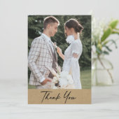 モダン素朴クラフト結婚写真 サンキューカード (スタンド正面)