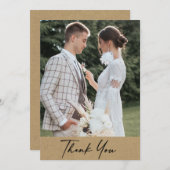 モダン素朴クラフト結婚写真 サンキューカード (正面/裏面)