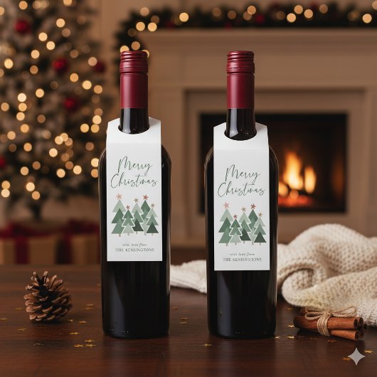 モダン素朴クリスマスタイポグラフィ ボトルネックタグ