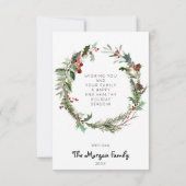 モダン素朴クリスマスフォト サンキューカード (裏面)