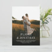 モダン素朴シンプルカントリーシック写真結婚ズ 招待状 (スタンド正面)