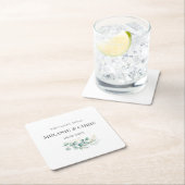 モダン素朴タイポグラフィカスタムボホギフト結婚ズ スクエアペーパーコースター (インサイチュ)