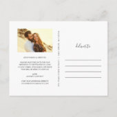 モダン素朴タイポグラフィ写真の保存日付 案内ポストカード (裏面)