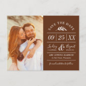 モダン素朴タイポグラフィ写真の保存日付 案内ポストカード (正面)