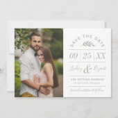 モダン素朴タイポグラフィ写真の日付の保存 招待状 (正面)