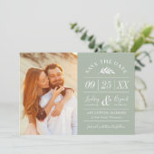 モダン素朴タイポグラフィ写真の日付の保存 招待状 (スタンド正面)