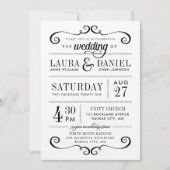 モダン素朴タイポグラフィ結婚式招待状 招待状 (正面)