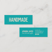 モダン素朴ターコイズ スキニー名刺 (正面/裏面)