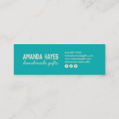 モダン素朴ターコイズ スキニー名刺 (裏面)
