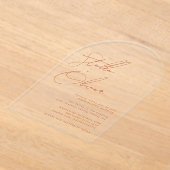 モダン素朴テラコッタ結婚書道 アクリル招待状 (レイダウン)