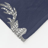 モダン素朴パターン(の模様が)ある鹿 フリースブランケット (角)