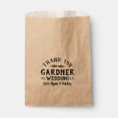 モダン素朴パーソナライズされた結婚式の引き出物バッグ フェイバーバッグ (正面)