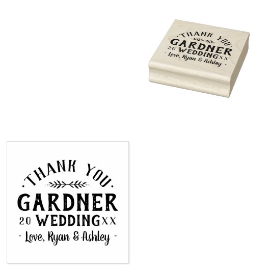 モダン素朴パーソナライズされた結婚式の引き出物 ラバースタンプ (押印)