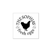 モダン素朴パーソナライズされた鶏名エッグラブ ラバースタンプ (インプリント)