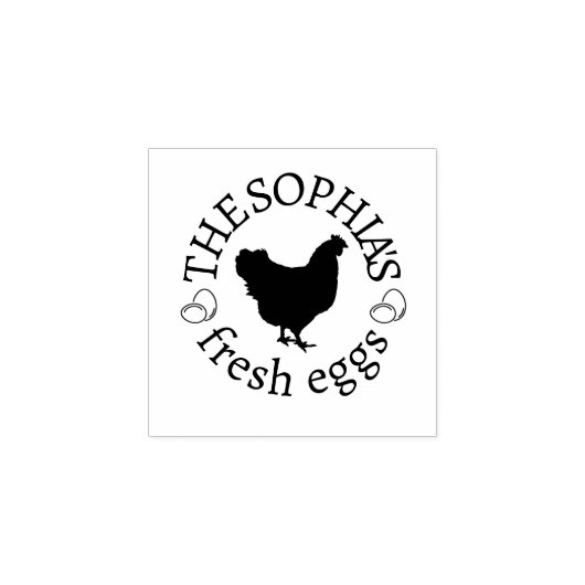 モダン素朴パーソナライズされた鶏名エッグラブ ラバースタンプ (インプリント)