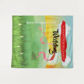 モダン素朴フェスティバルの写真結婚プロップ タペストリー (正面(横))