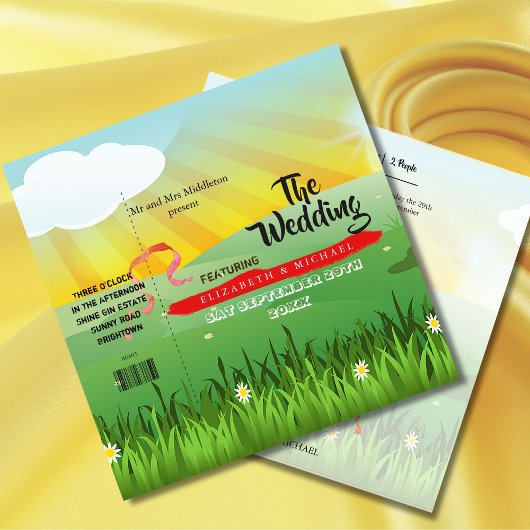 モダン素朴フェスティバルウェスト結婚式招待状