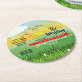 モダン素朴フェスティバル結婚ウェスト ラウンドペーパーコースター (アングル)