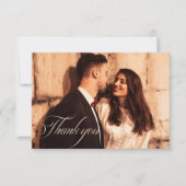 モダン素朴フローラ秋の結婚式写真 サンキューカード (正面)