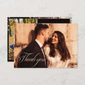 モダン素朴フローラ秋の結婚式写真 サンキューカード (正面/裏面)