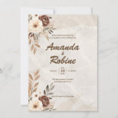 モダン素朴フローラ結婚式招待状 招待状 (正面)