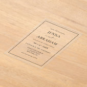 モダン素朴ミニマルエレガント アクリル招待状 (レイダウン)