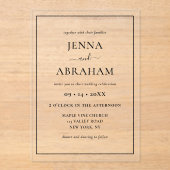 モダン素朴ミニマルエレガント アクリル招待状 (正面)