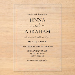 モダン素朴ミニマルエレガント アクリル招待状