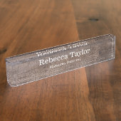 モダン素朴ユニーク木模様  デスクネームプレート (側面)